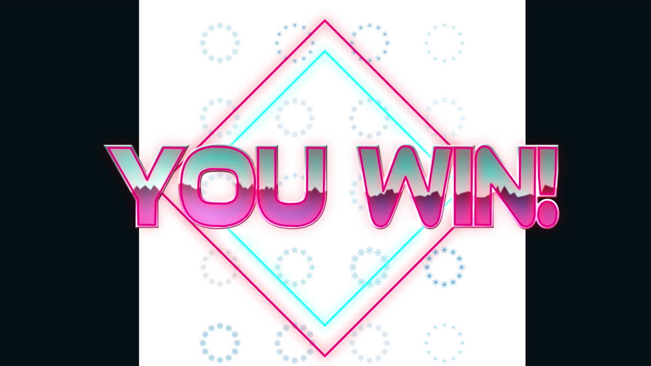 색 배경의 모양 위에 텍스트를 는 애니메이션.