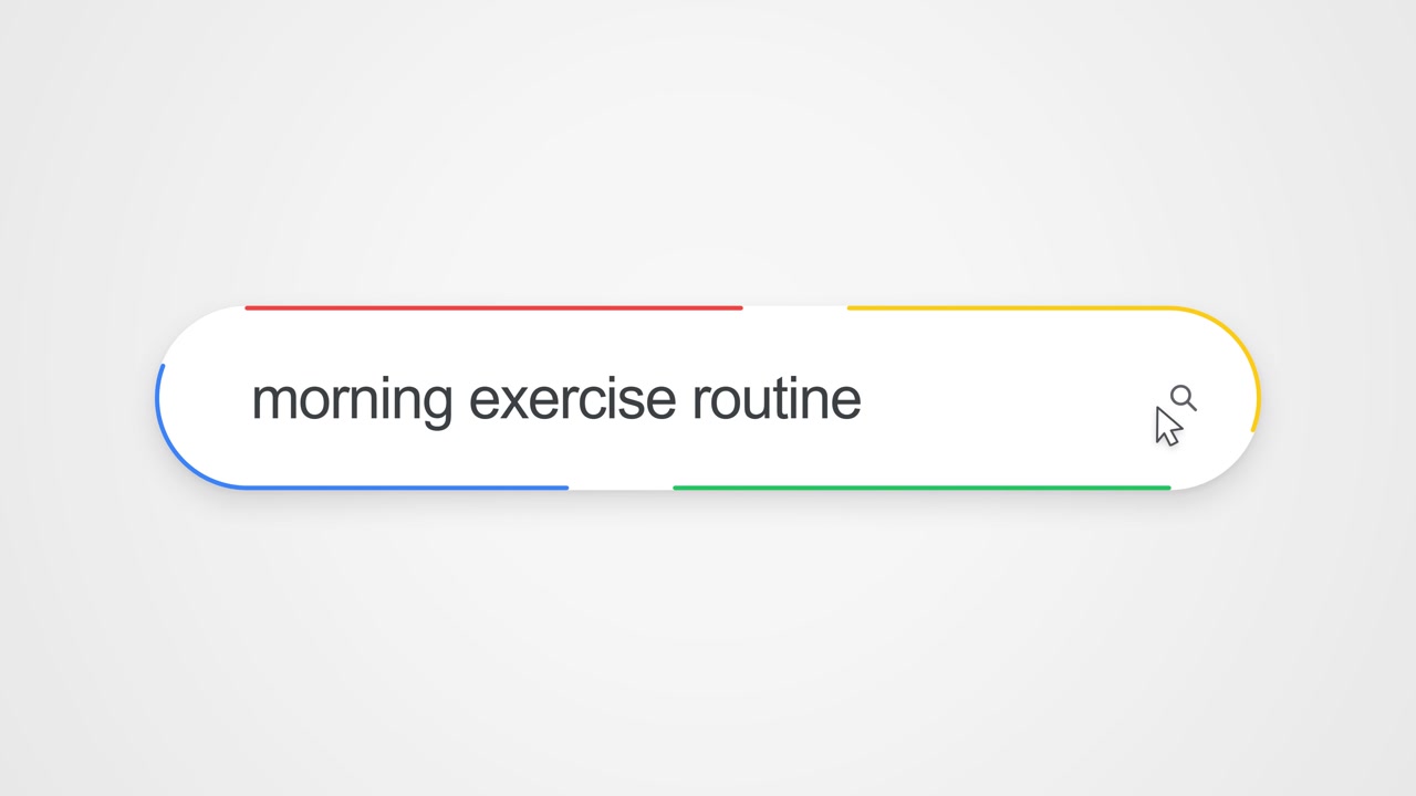 Searching For Morning Exercise Routine On An Internet Browser. Online Fitness Planning And Health Routine. Close-up Shot
