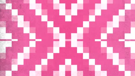 visually captivating pattern of white squares and crosses on pink background