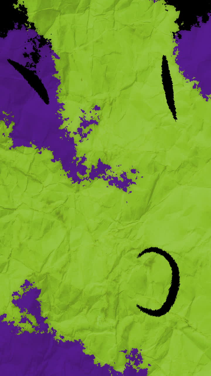 Abstract Crumpled Paper Texture Transition with Green and Purple