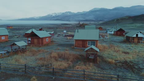 mountain village at dawn