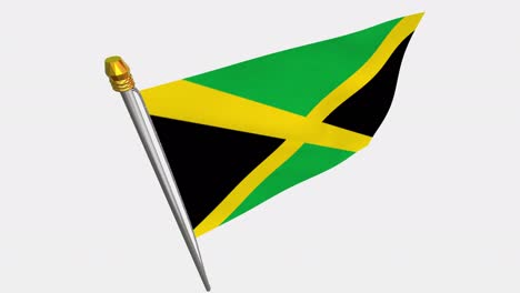 video de bucle de la bandera de jamaica revoloteando en el viento, video en cámara lenta de 4k, con canal alfa