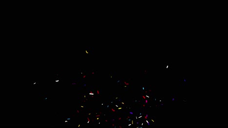 colorful isolated confetti particles explosions popper falling 4k animation alpha matte channel