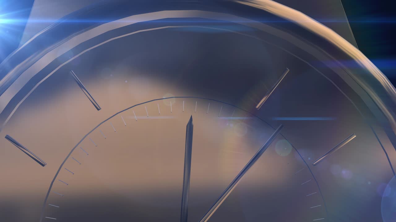 animación de relojes de oro con llamaradas ópticas