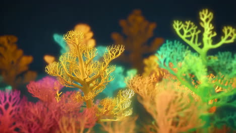glowing, colorful fantasy trees