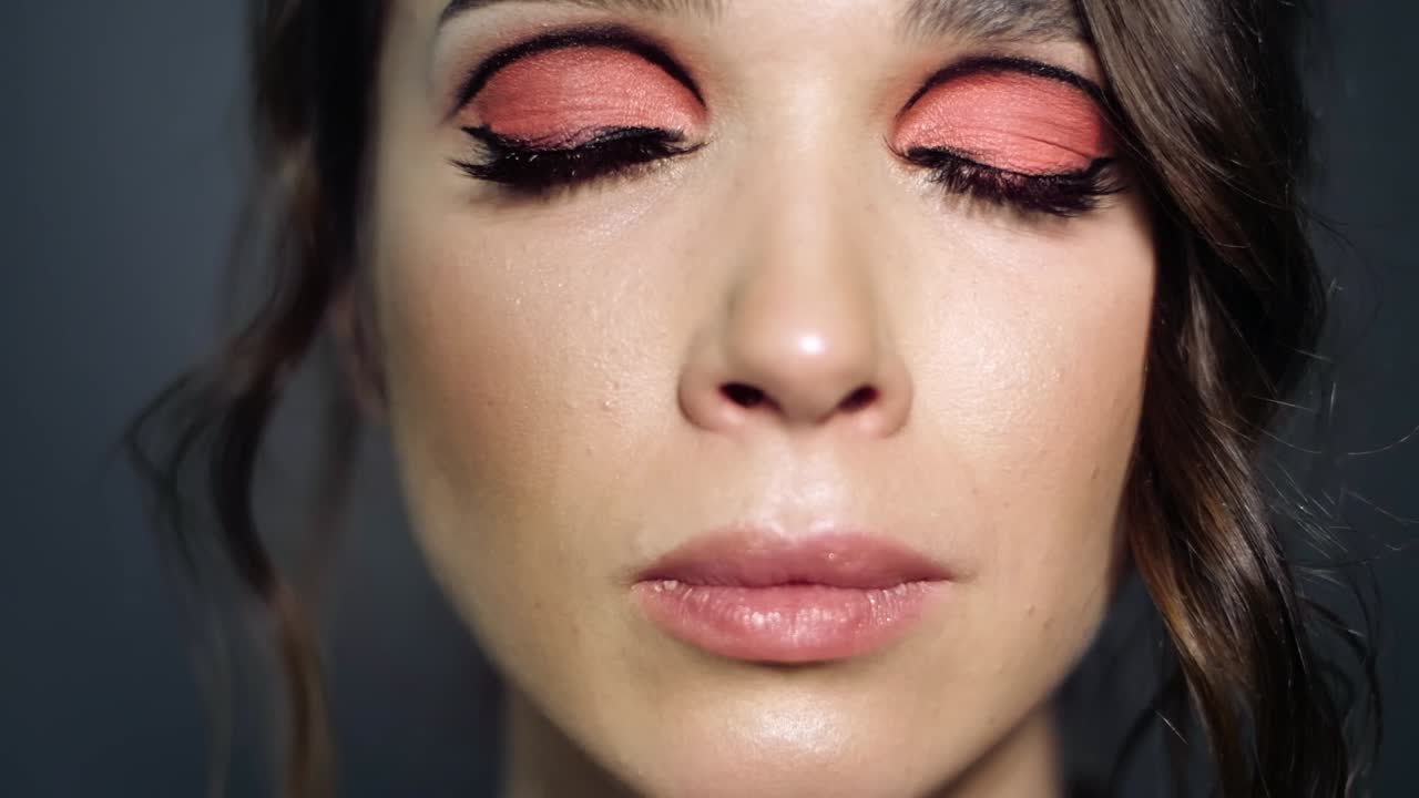 retrato de una hermosa chica con tristeza en los ojos en primer plano. lágrima en el ojo femenino