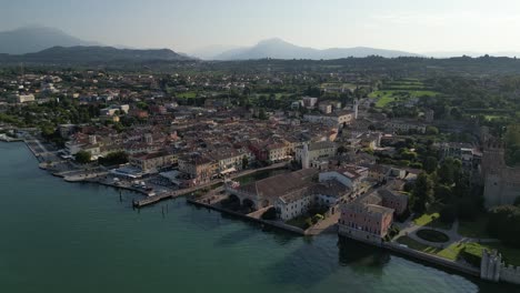 aerial view of gorgeous italian city sitting on the water
