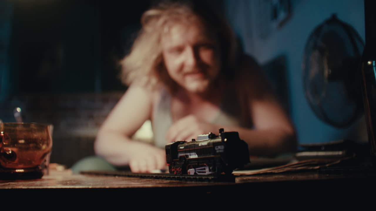 Man at Home Late Night