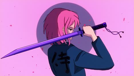 Anime-Mädchen-Mit-Einem-Katana