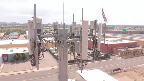 aerial view of a cellular phone tower in denver, colorado