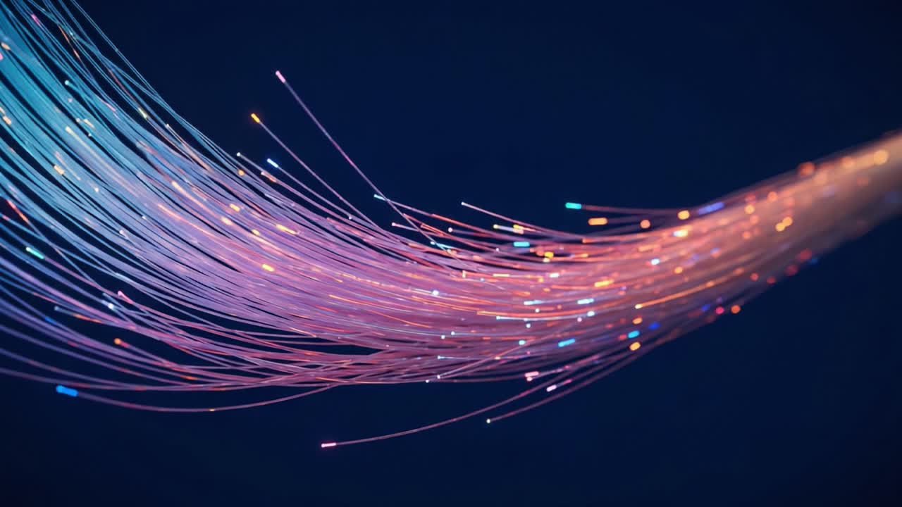 A mesmerizing display of vibrant light trails gracefully flowing through the dark space, illustrating the beauty of illumination in a captivating visual journey