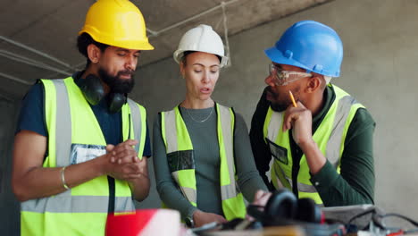 construction team discussing project