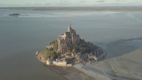 drone shot of mt sant michel