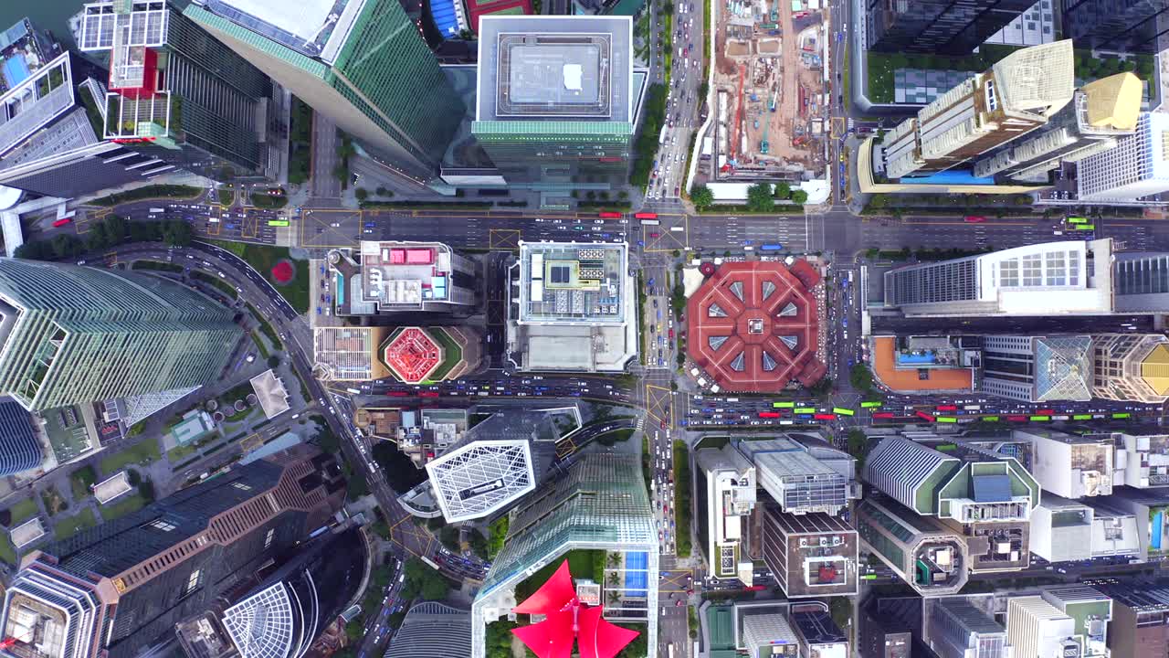 Aerial view of financial central business district building of Singapore