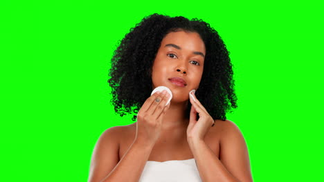 Face,-green-screen-and-woman-with-skincare