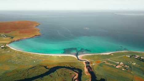 drone time lapse over gress beach and the nearby river, marshland and estuary