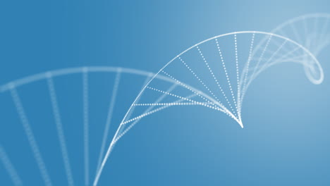 estructura de adn 3d que se forma contra un fondo azul