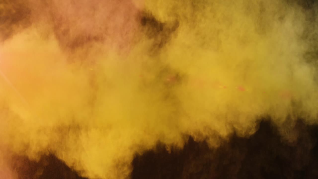 Animazione di un'esplosione di polvere e di un punto di luce brillante sullo sfondo.