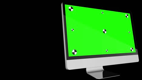 computer monitor with green screen