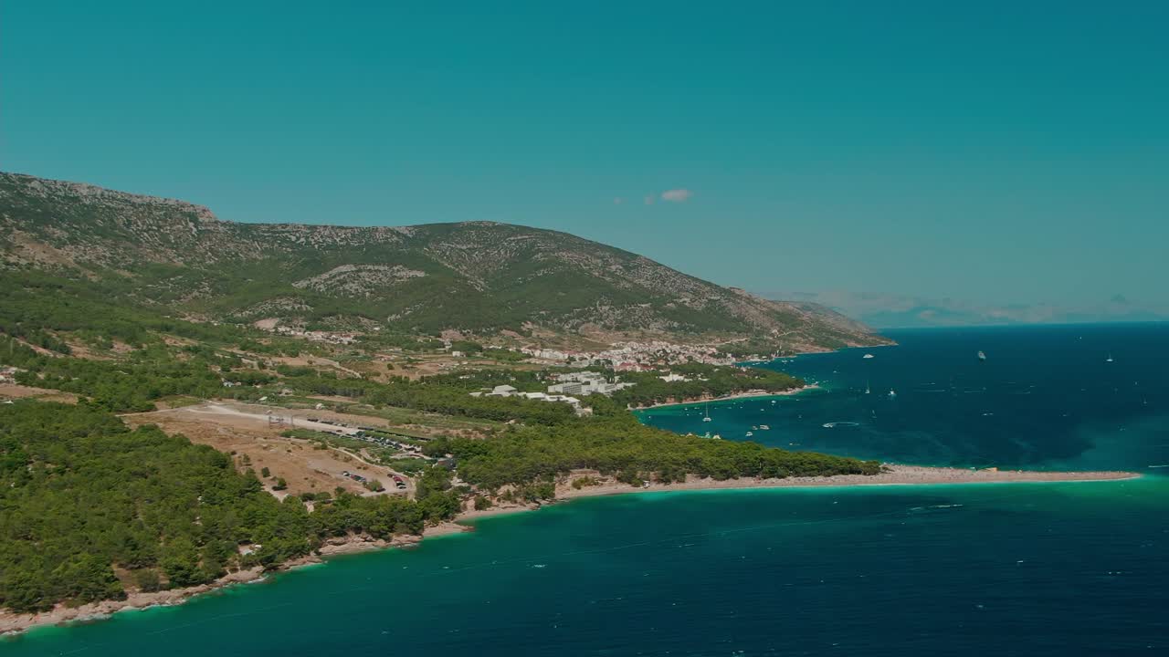 크로아티아 해안 항공 해변 푸른 물 자연 깨끗한 맑은 휴가