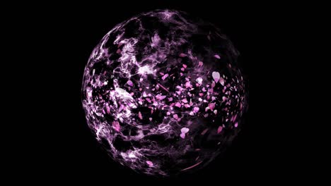 million particles pink sakura leaves in ball water abstract sphere and wave rain drop on surface