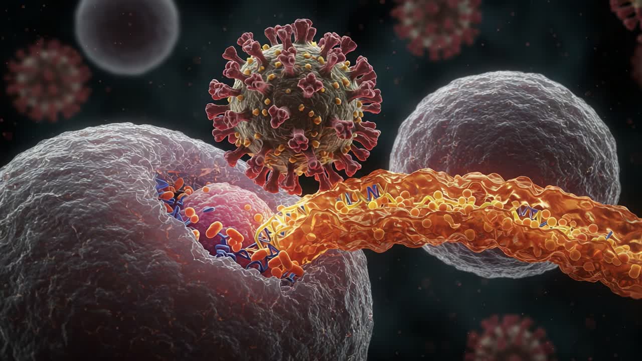 Microscopic Visualization of Viral Infection Process: A Detailed Look at Virus Entry and Genetic Material Release into Host Cells