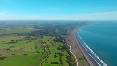 aerial high view over santo domingo coastline landscape, the tricao park, lagest ecologic preserve in south america