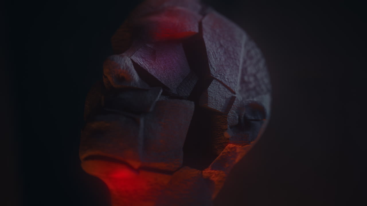 Crushed android head put on spike deep in hell