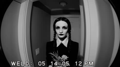 halloween costume at the door