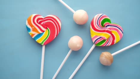 close up of lollipop candy on table