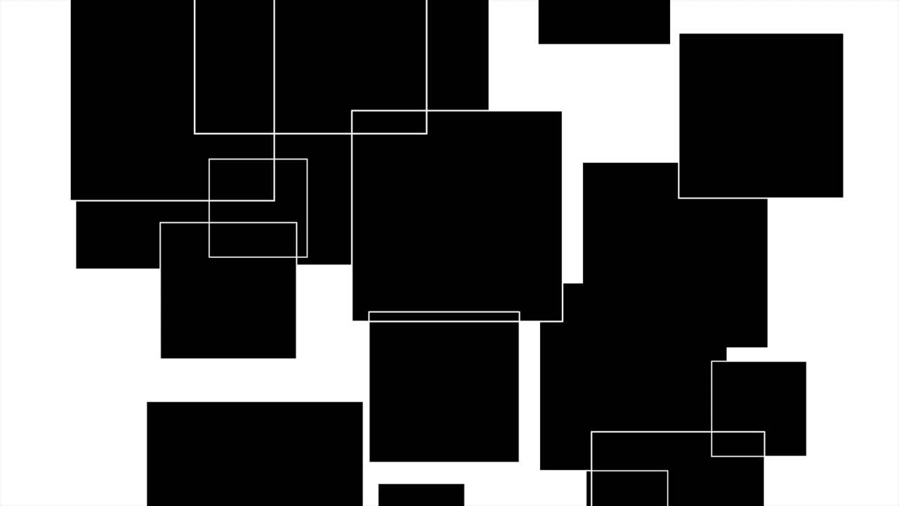 Motion abstract geometric black lines and squares