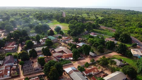 vista aérea de una aldea africana