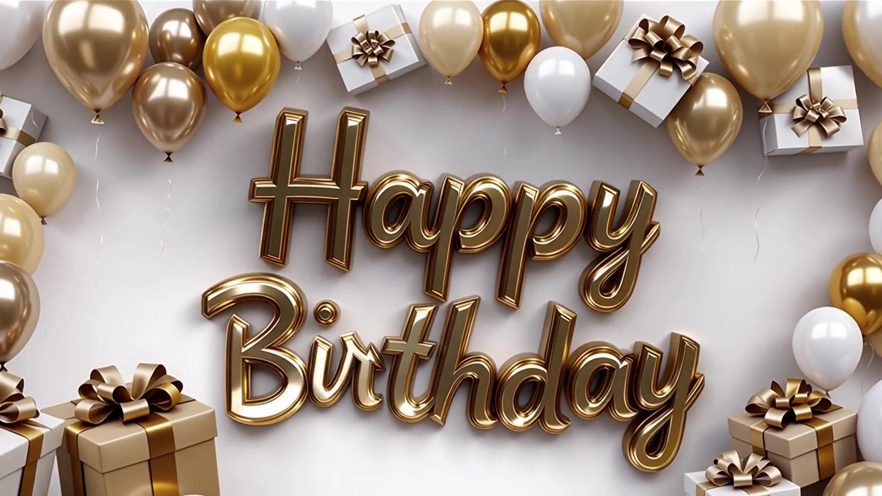 Sfondo di compleanno con palloncini e regali