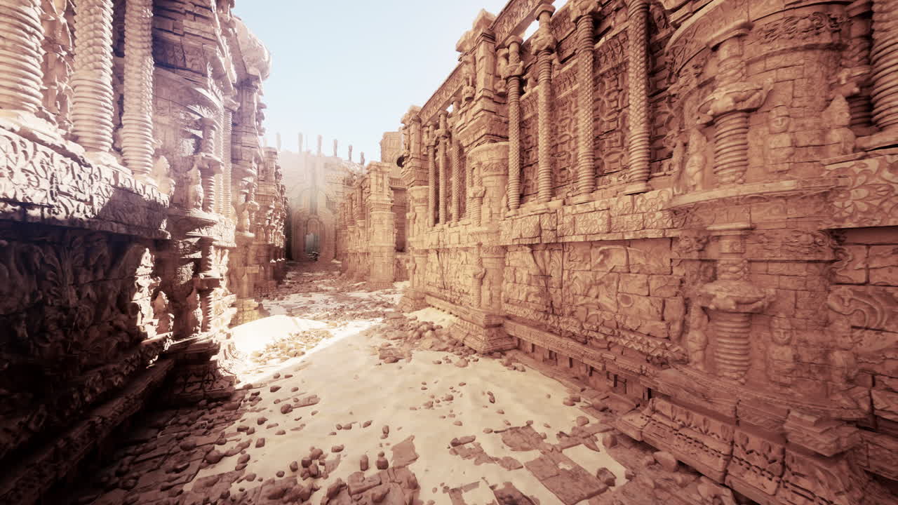 사막 에 있는 고대 유적 들