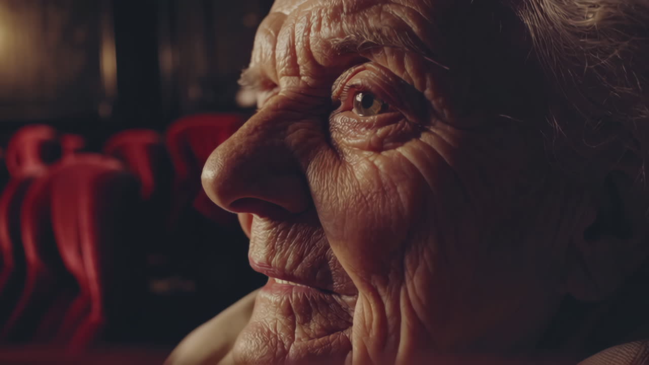 Elderly Woman in a Theater