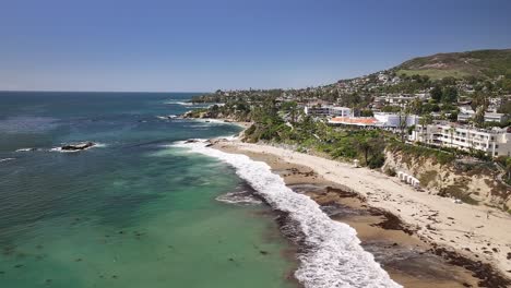 Laguna-Beach-California-aerial-drone-view-flying-high-and-towards-Heisler-park