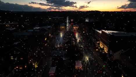 dramatic sunset during christmas holiday season night