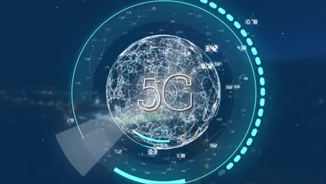 5g mostrado en un globo giratorio