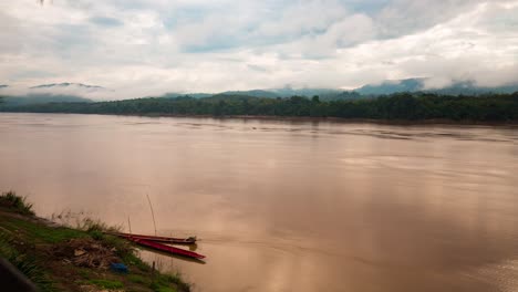 early morning mist and clouds along the mekong