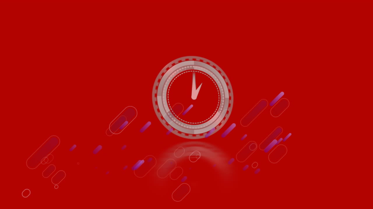 빨간색 배경에 빛의 흔적과 범위 스캐닝의 애니메이션