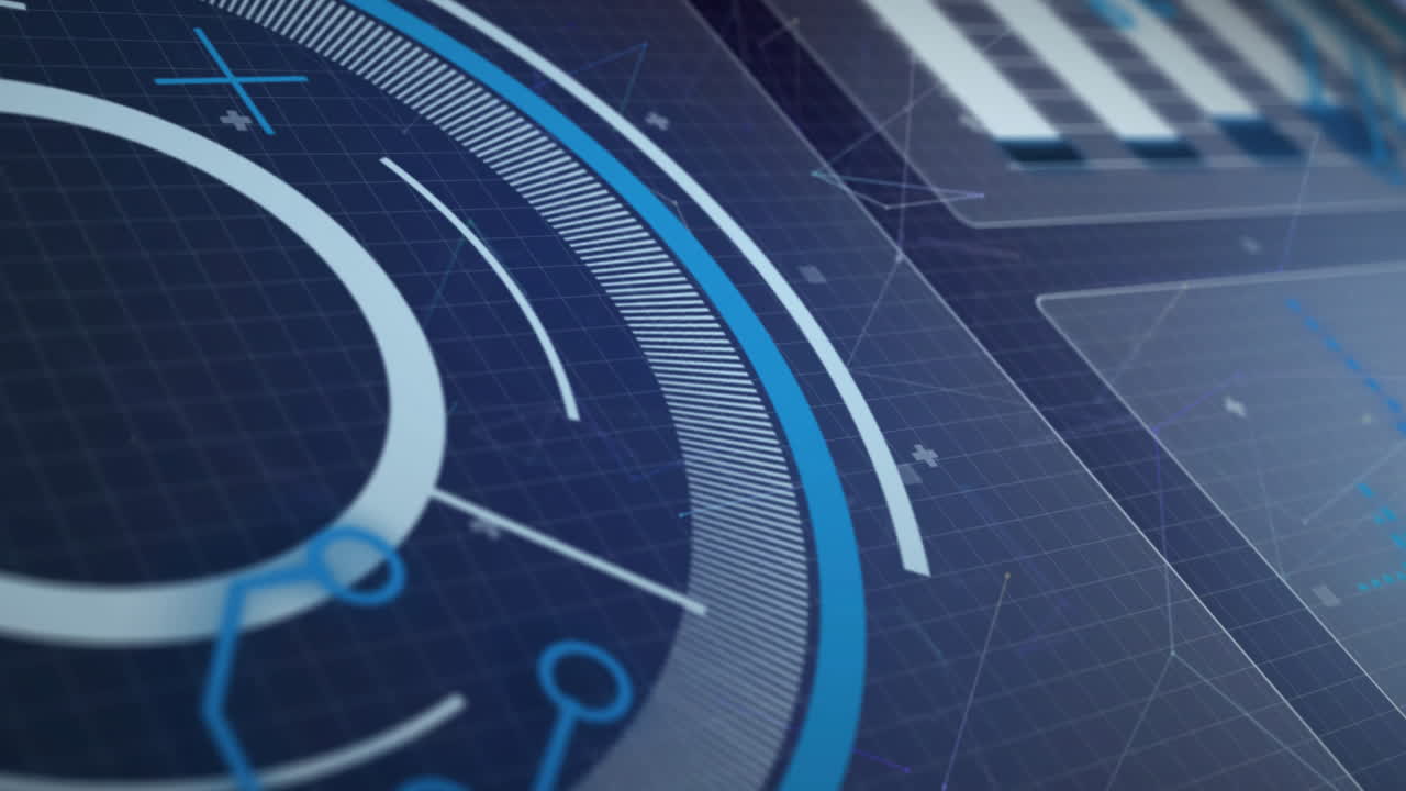 Animation of digital data processing over black background