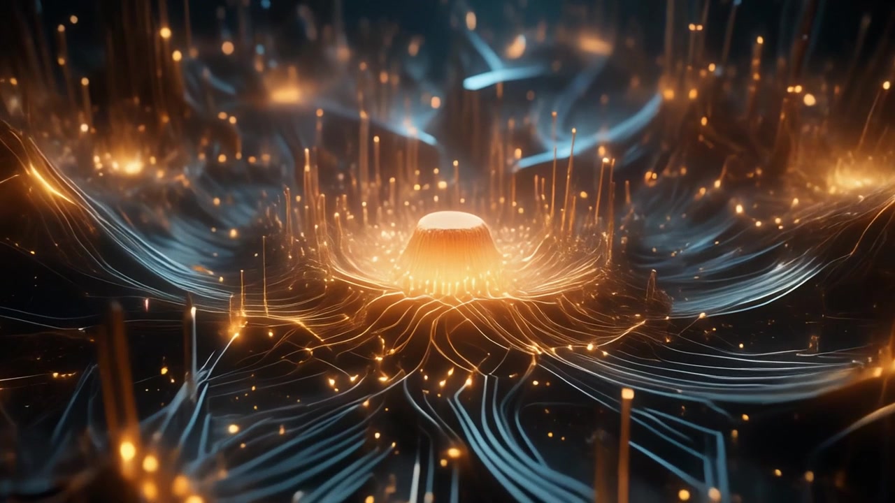 Abstracte Digitale Netwerkstroom met Gloeiende Dataknooppunten