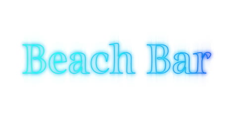 beach bar open in blue neon on white