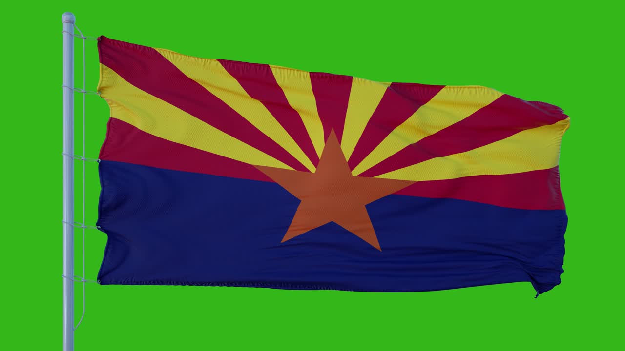 애리조나 주 발이 녹색 스크린 배경에 바람에 흔들리고 있습니다.