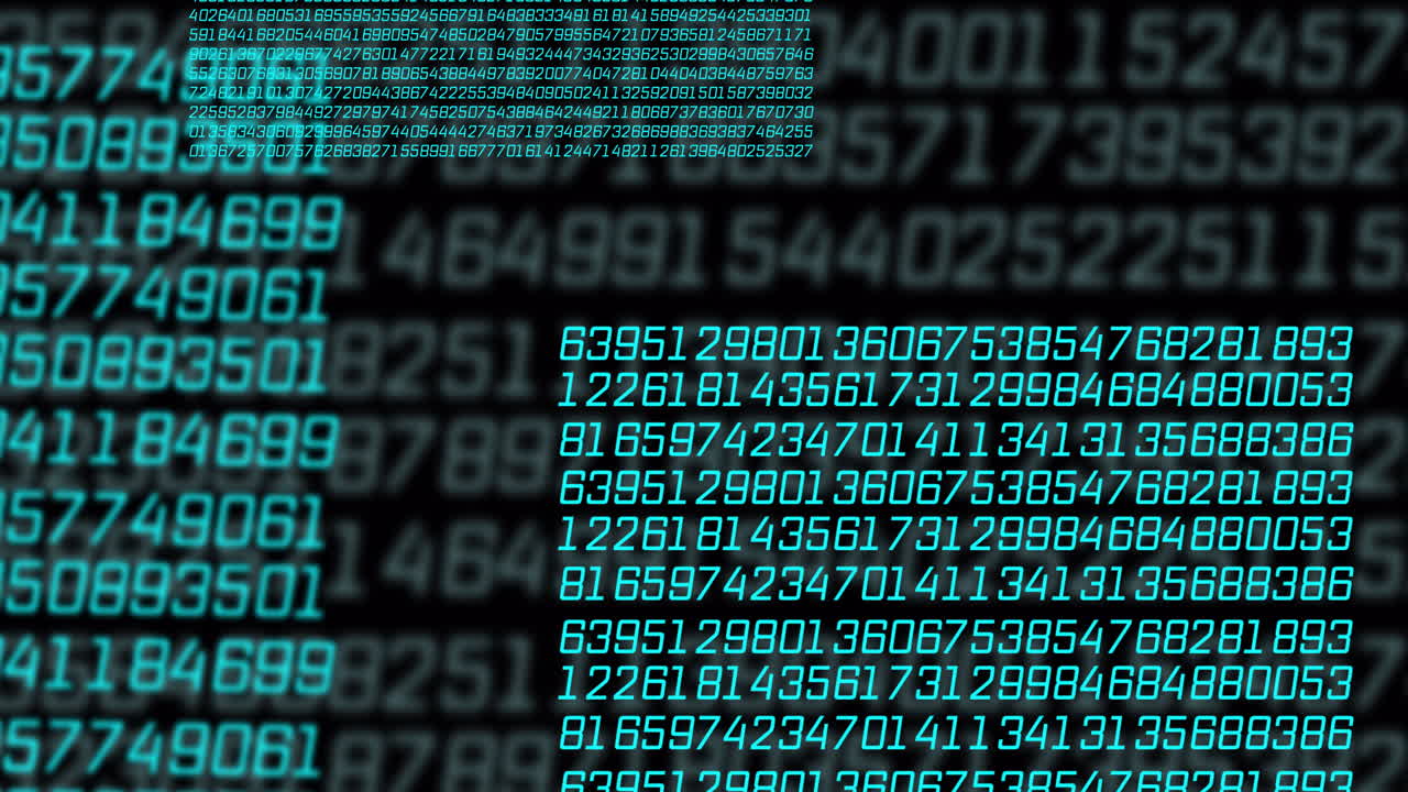animación del procesamiento de datos sobre un fondo negro