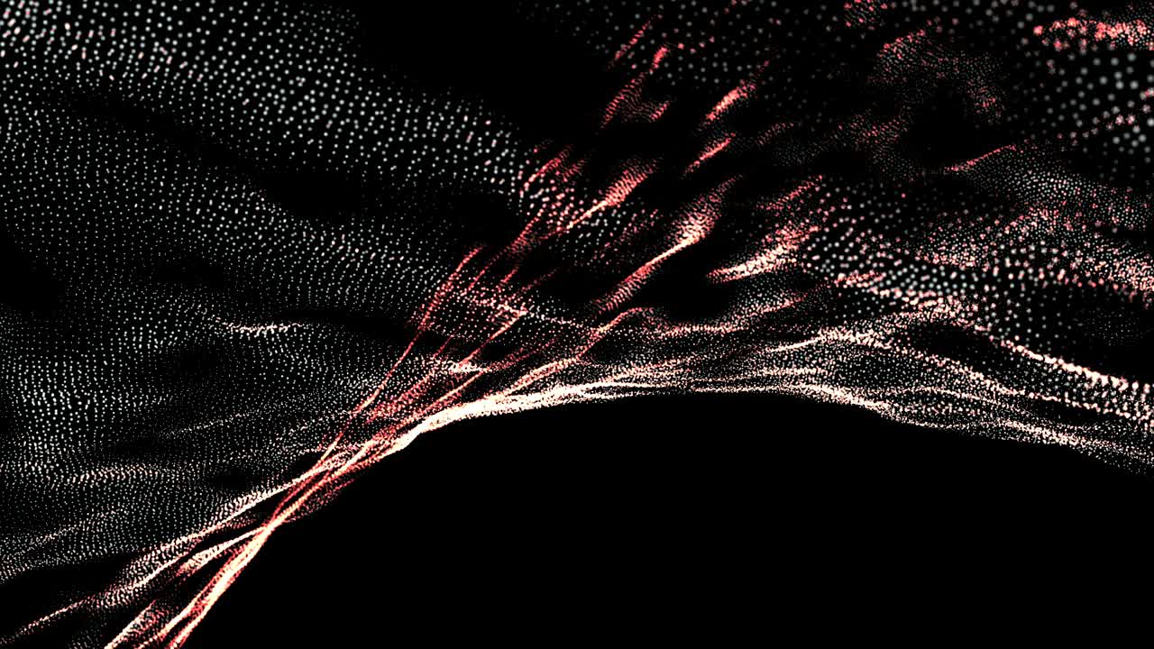 Surface Red and White Rotating Particle Background 4k Animation Video.