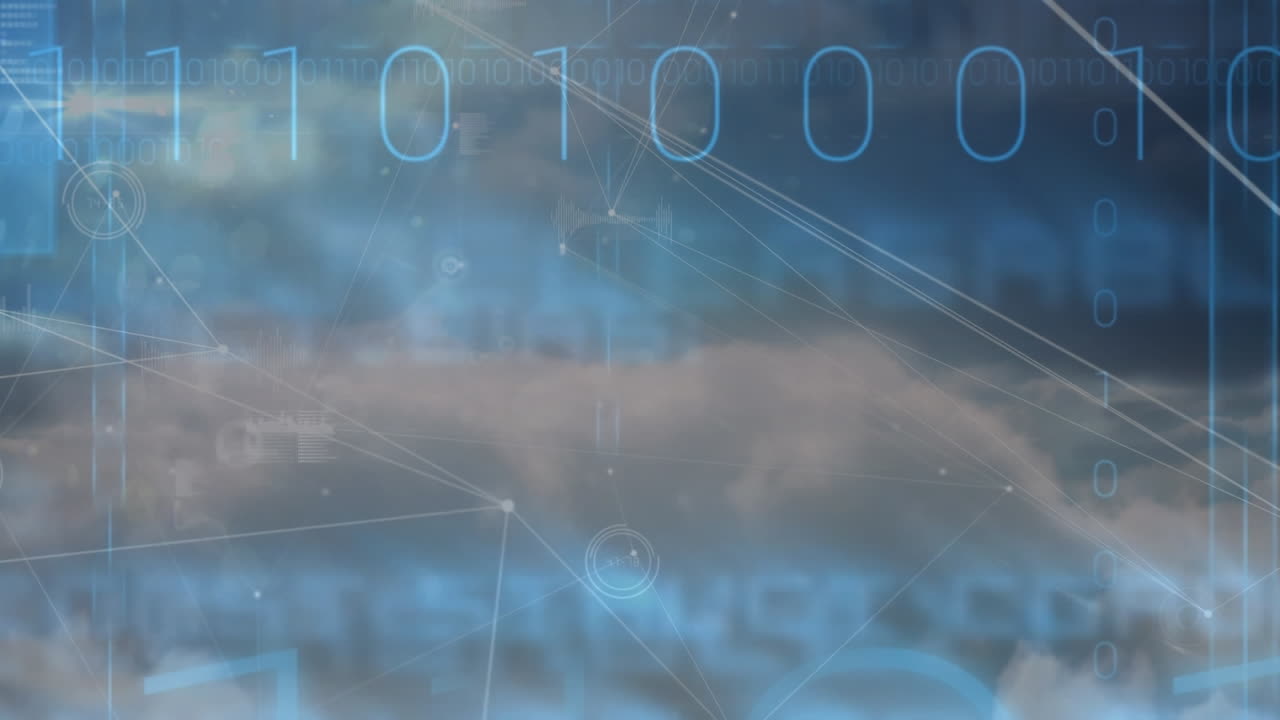 Animation of network of connections over binary coding
