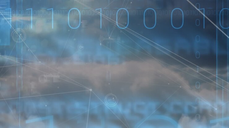 Animation of network of connections over binary coding