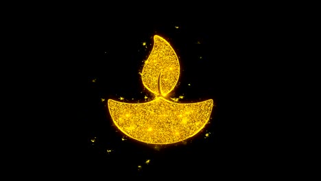 diwali diya lamp icon animation