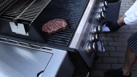 steak cooking on a grill